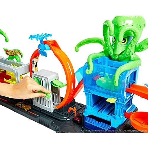 Diecast Hot Wheels City Ultimate Octo Car Wash Track HW Hotwheels Octopus Colour Change Color Shifters