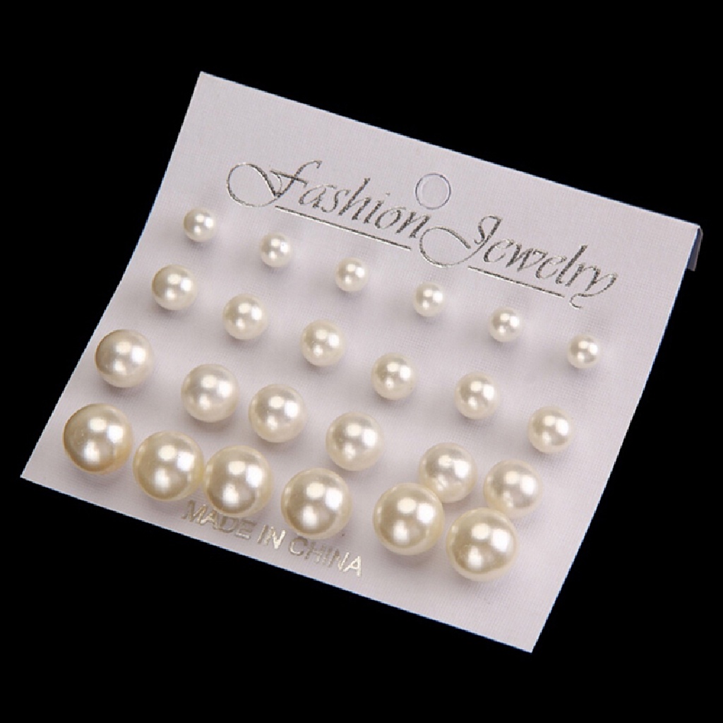 (AdornmentNo1) 12 Pasang / Set Anting Tusuk Mutiara Imitasi Untuk Wanita