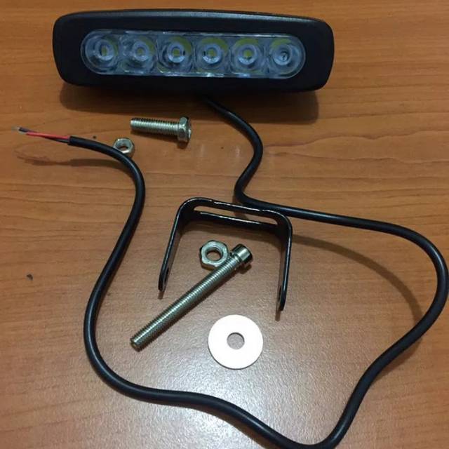 Lampu tembak sorot motor mobil led bar 6 titik blitz strobo