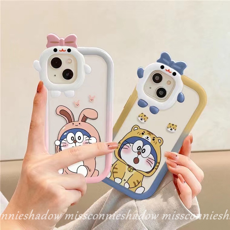 Casing Doraemon Lucu Gradasi VIVO Y35 Y02s Y22s Y22 Y16 Y12 Y21 Y12i Y15s Y75 Y55 V23E Y21s Y15A Y21T Y33T Y20 Y20s G Y11 V25E V23 T1 Y15 Y33s Y21A Bow-knot Monster Lens Soft Case