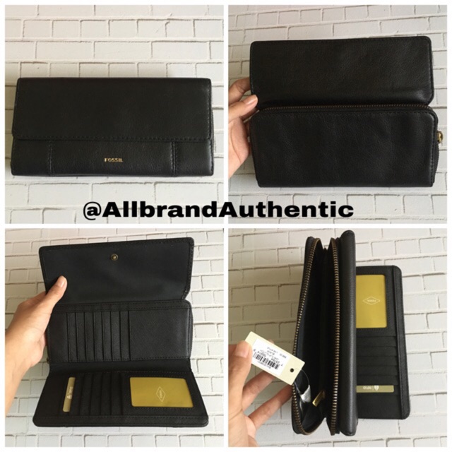 Fossil jori flap clutch black