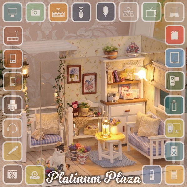 Cute Room Miniatur Rumah Boneka 3D DIY 1:24 - 3013 - White`I63JEX-