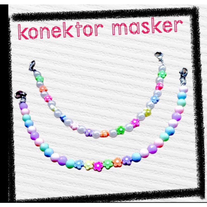 BISA COD Konektor Masker Anak Hijab Warna Pastel Imut Lucu / Strap Masker / Konektor Mote Anak