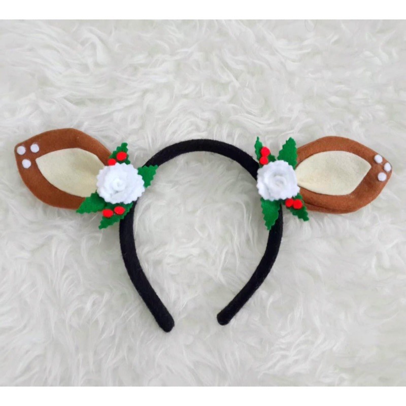 Bando Rusa Natal Bunga Floral Deer Bando Natal Merry Christmas Raindeer Rudolph Kostum