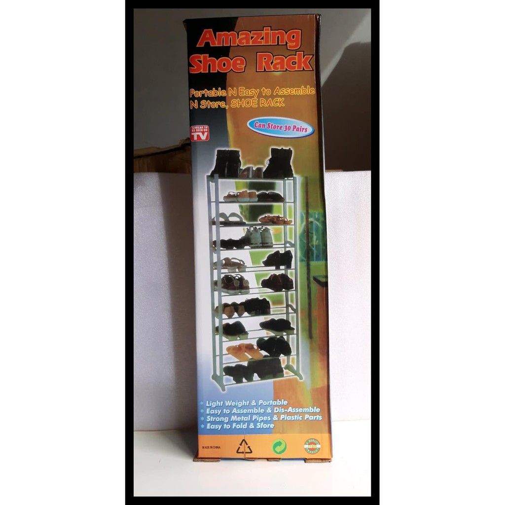 RAK SEPATU MODERN / RAK SEPATU TERBARU/ RAK SEPATU SUSUN 10 BAHAN BESI - PUTIH KODE 743