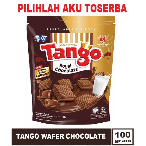 WAFER TANGO POUCH CHOCOLATE 100 gr - (HARGA 1 DUS ISI 18 POUCH)