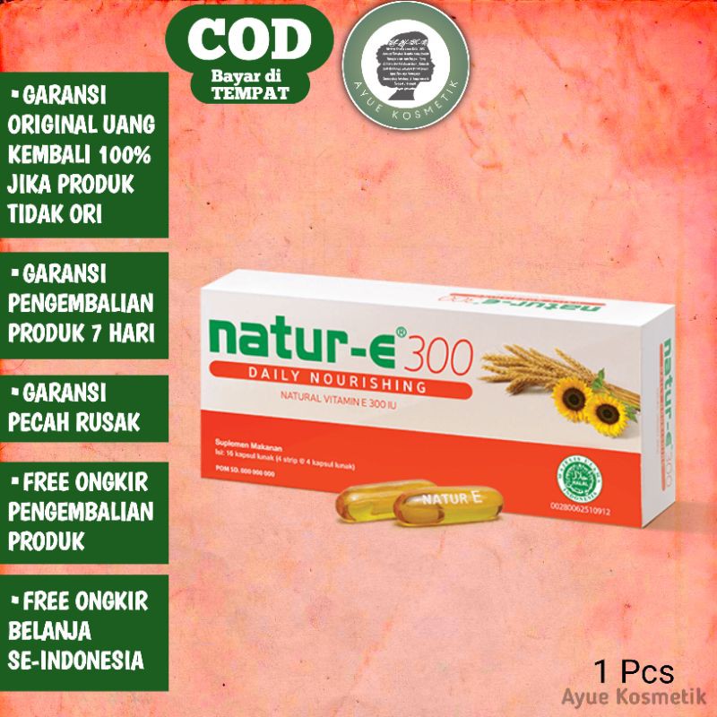 NATUR E NATUR-E NATURE E 300 IU Kapsul Isi 16 Vitamin E Natur E Vitamin E 300 IU Suplemen Kecantikan