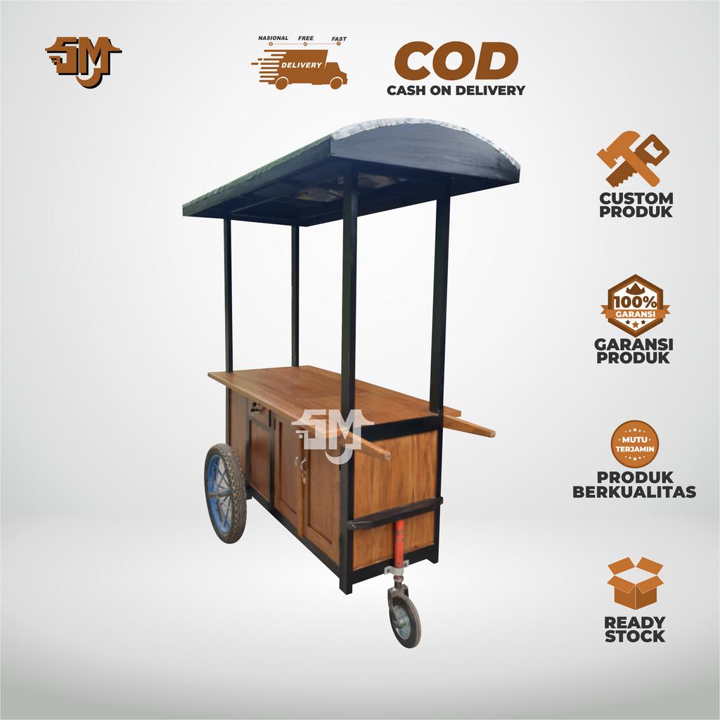 Gerobak Susu Jahe Kekinian/Gerobak Kayu Usaha Viral/Stand Minuman Sehat