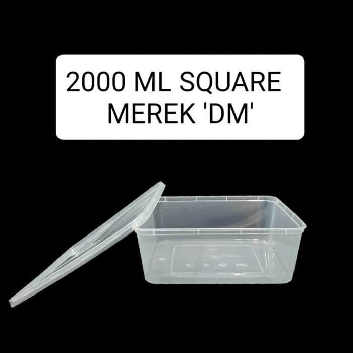 THINWALL DM SQ/KOTAK MAKAN PLASTIK Uk 1500 2000 ML ISI 25 SET