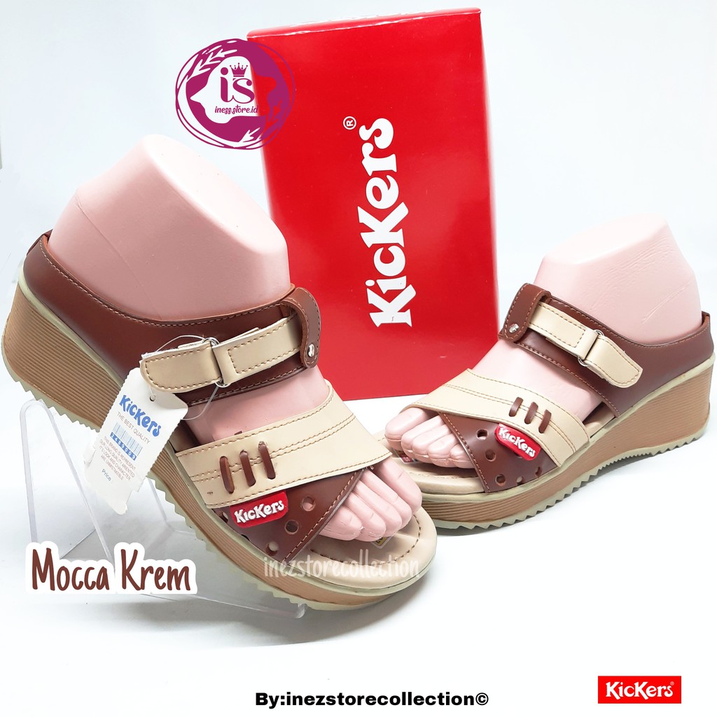 SANDAL WEDGES WANITA KICKERS TERBARU KODE TP06 MURAH BERKUALITAS