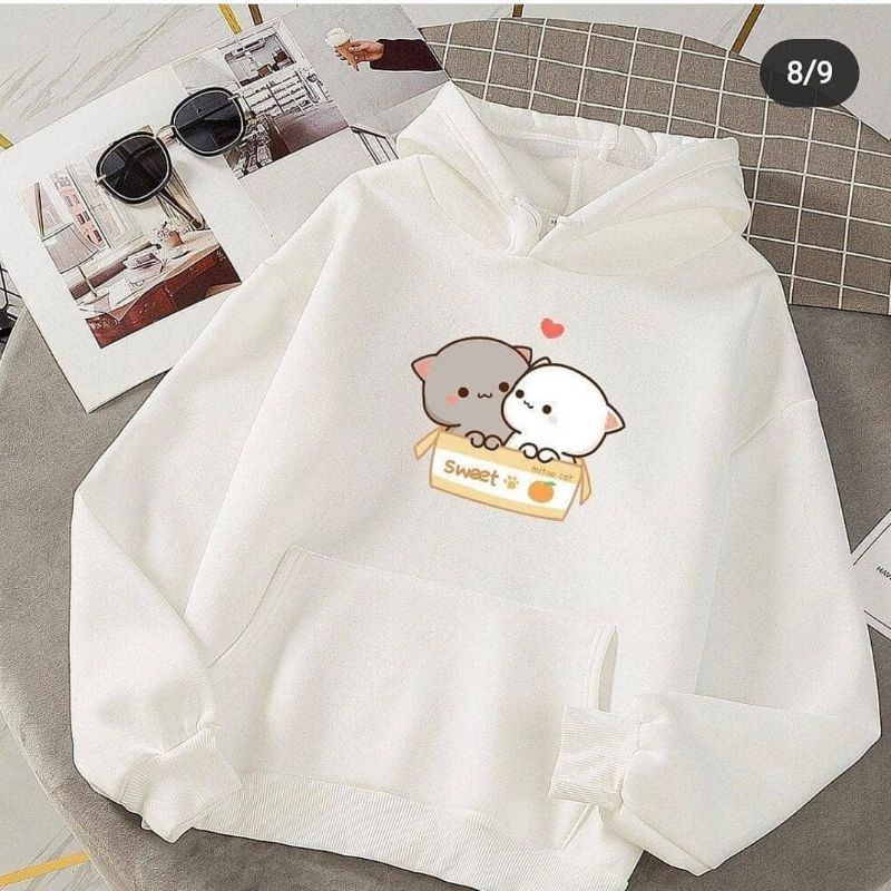 SWEET POMPOM L - XL SWEATER HOODIE JUMPER