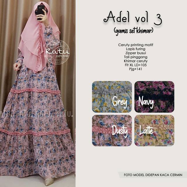 ADEL VOL 3 GAMIS SET KHIMAR ORI BY RATU