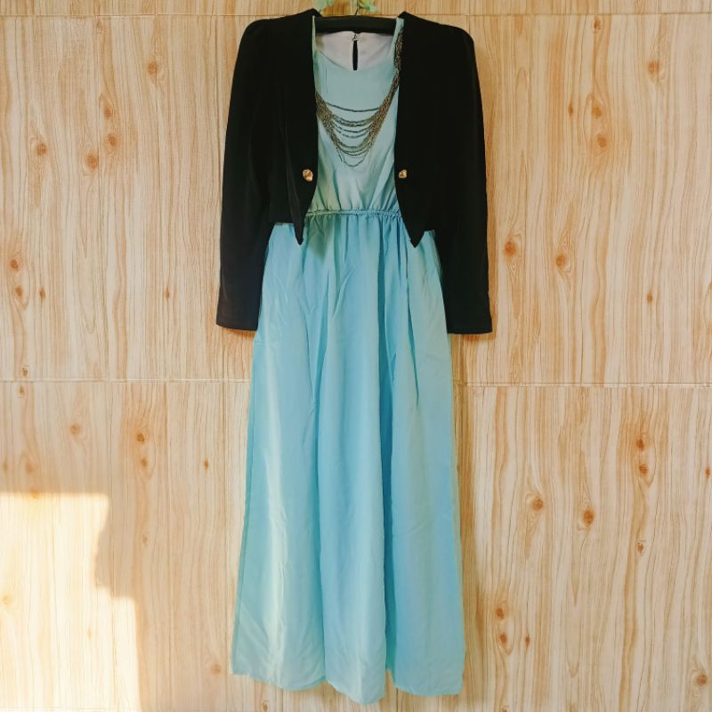 [ PRELOVED ] Party LongDress Set Blazer