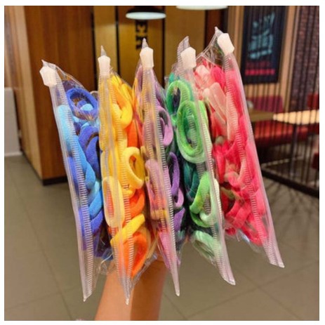 IKAT RAMBUT ANAK 50 PCS / IKAT RAMBUT WANITA ISI 50 PCS / KARET RAMBUT / KUNCIR RAMBUT WARNA-WARNI | FADHILAH SHOP BJB