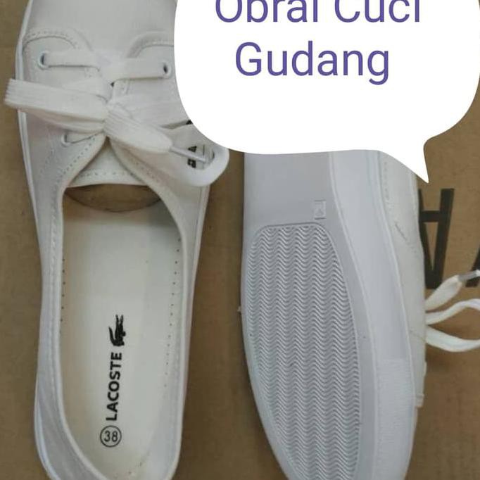 Ready# Sepatu Lacoste E013 White - Putih, 35