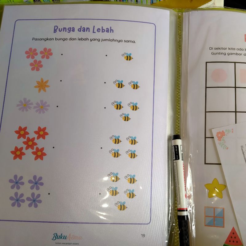 galeri tigaH Worksheet Volume 1 (untuk usia 3+) map hijau aneka aktivitas anak wipe clean