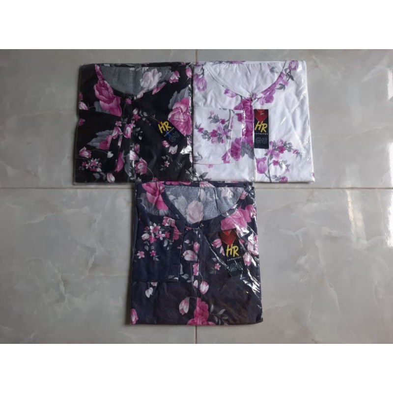 gamis katun motif bunga