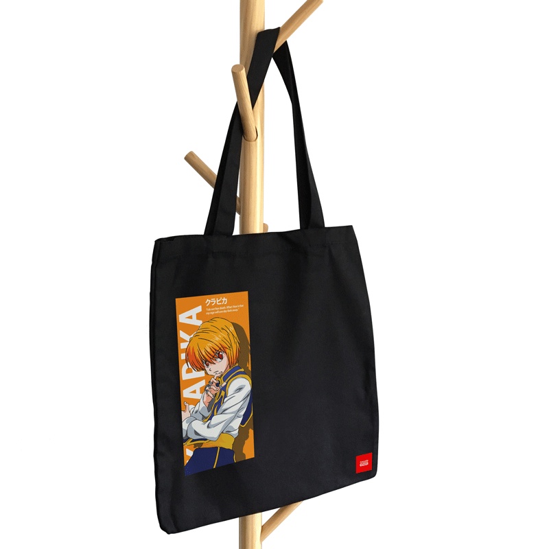 Kurapika Totebag Kanvas Anime Hunter x Hunter / Totebag Resleting / Totebag Hitam Premium