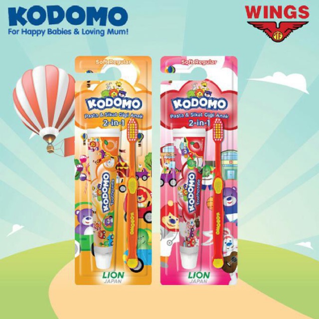 FORMULA Kodomo 2 in 1 sikat gigi dan odol / Kodomo 2 in 1 Pasta Gigi &amp; Sikat Gigi Anak (Gratis Mainan Anak)