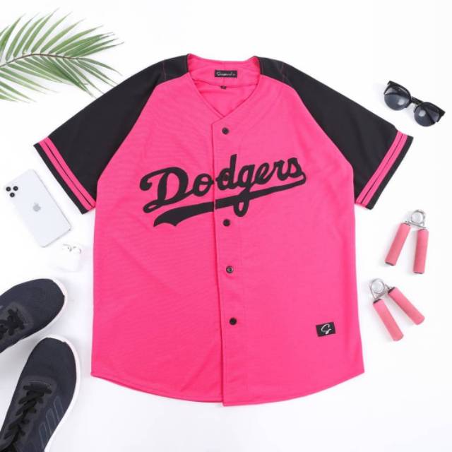 Baju baseball jersey pink rockstar ukuran pria wanita