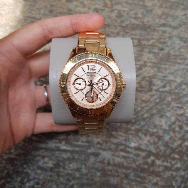 Preloved fossil stella watch second murah original / jam fossil