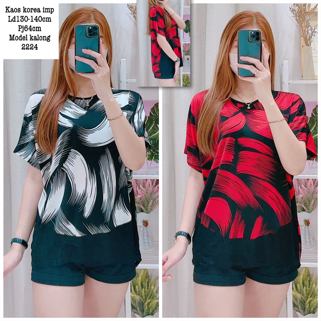 Atasan Wanita Import 2224 Model Kalong | Baju Kaos Cewek Korea Impor Lengan Pendek | Baju Wanita Mur