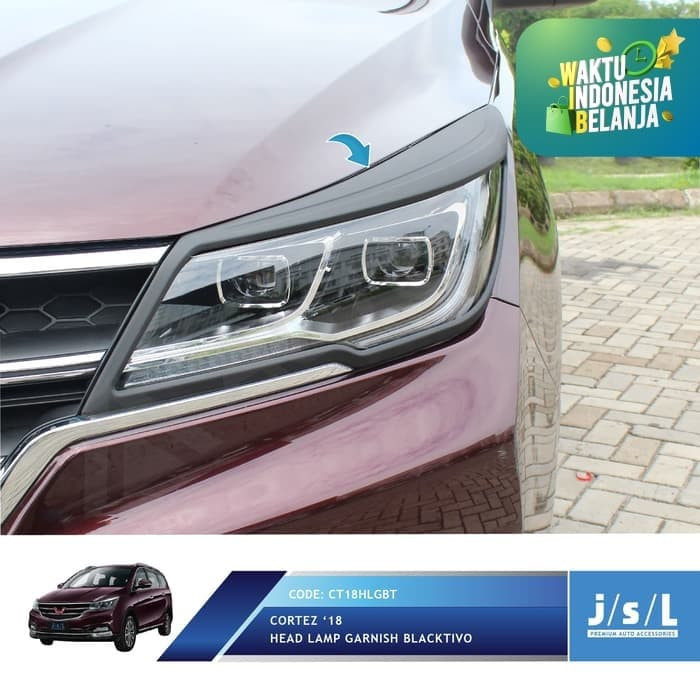 Garnis Lampu Depan Wuling Cortez Hitam / Head Lamp Garnish Blacktivo