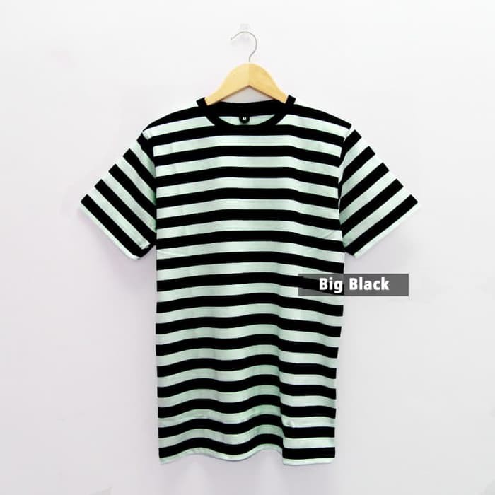 TERMURAH Kaos Polos Stripe BIG BLACK Size S M L XL Oblong Combed 30s COWOK CEWEK MURAH ASLI KEREN