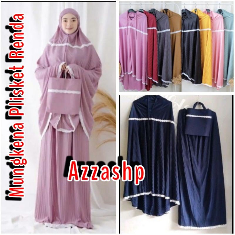 Mukena Plisket Dewasa Renda Kekinian
