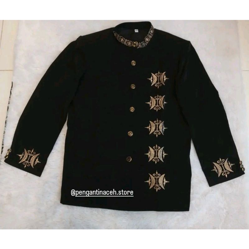 Baju Kemeja Cowok Bordir Khas Pintu Aceh