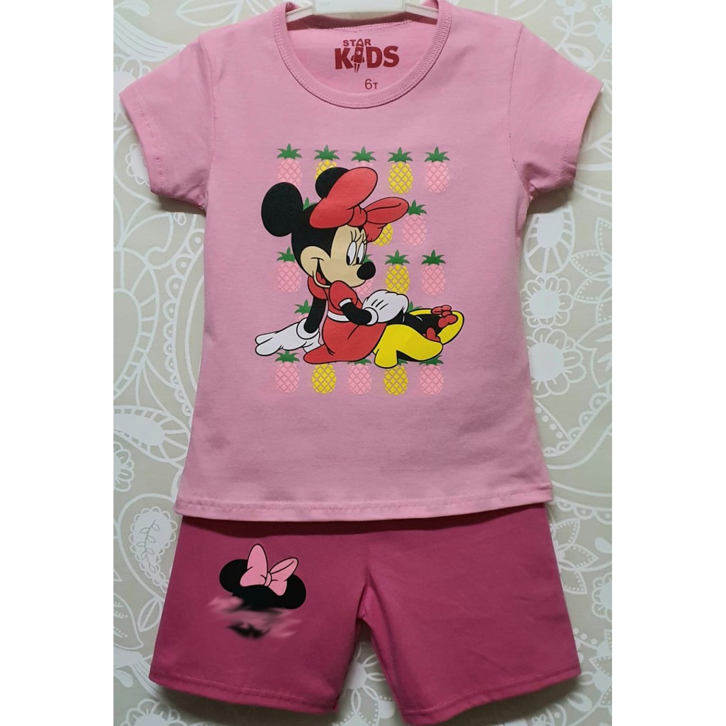 Setelan Anak Perempuan Minnie Mouse 1-10 Murah | Set Anak Perempuan Murah-PineapplePink