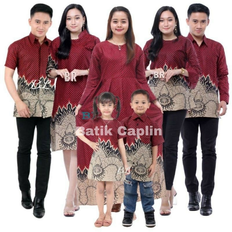 BAJU BATIK COUPLE KELUARGA sania ruflle ori ndoro jowi motif mowo abang