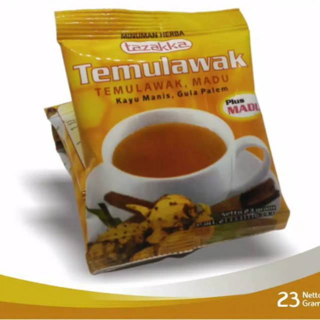 

Minuman instan temulawak original tazakka alami berkualitas 1 renteng isi 10 sachet