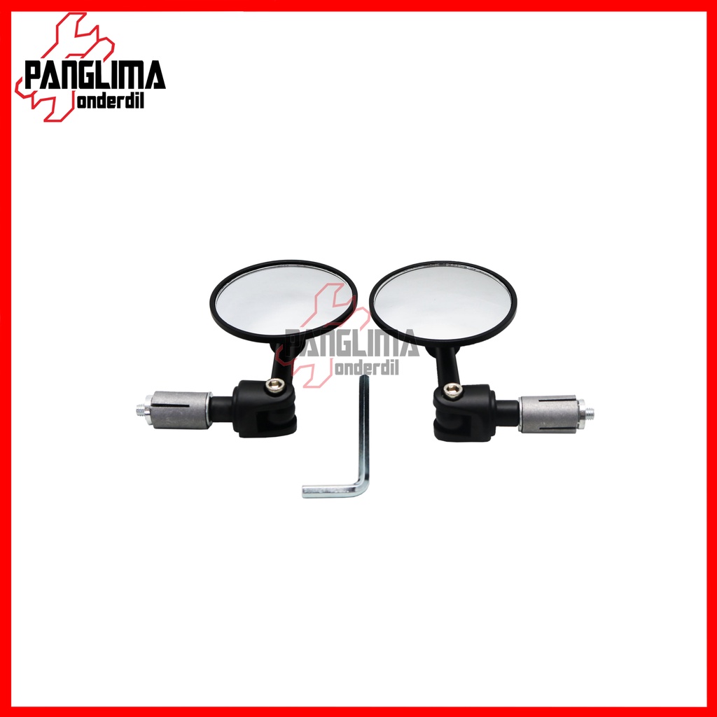 Spion Jalu Bulat Motor Universal Beat &amp; Vario 125-150 LED New &amp; NMAX &amp; PCX &amp; Aerox 155 &amp; Mio M3-Soul Kaca Cembung Sepion Bandul Bar-End Mirror Klasik