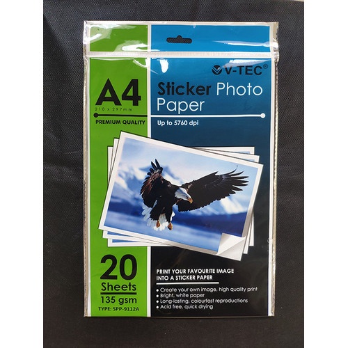 

V-TEC STICKER PHOTO PAPER A4 135 GR