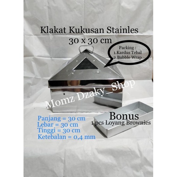 Klakat Kukusan Kotak 30 cm Panci Kukus Stainles Bonus Loyang Packing Kardus Dan Bubble Anti Karat An