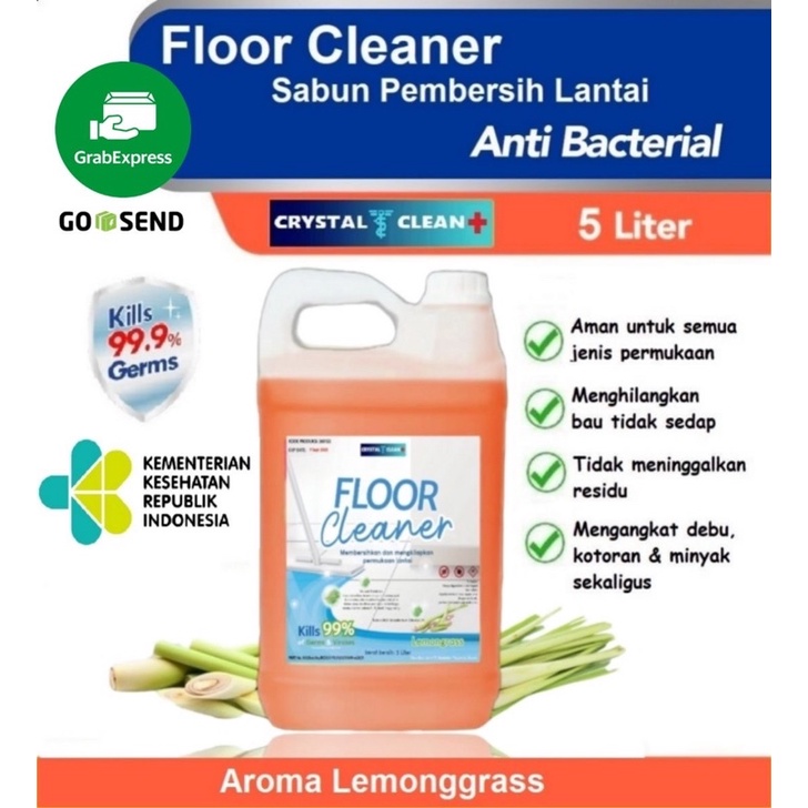 Floor Cleaner 5L Crystal Clean Khusus Grab Gosend