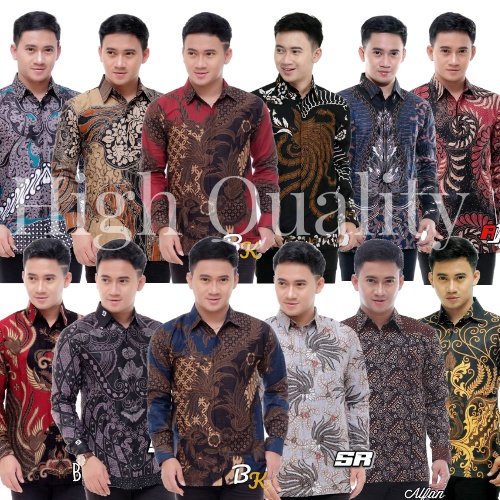 Atasan Kemeja Batik Pria Lengan Panjang Casual M L XL XXL Slim Fit Baju Batik Murah