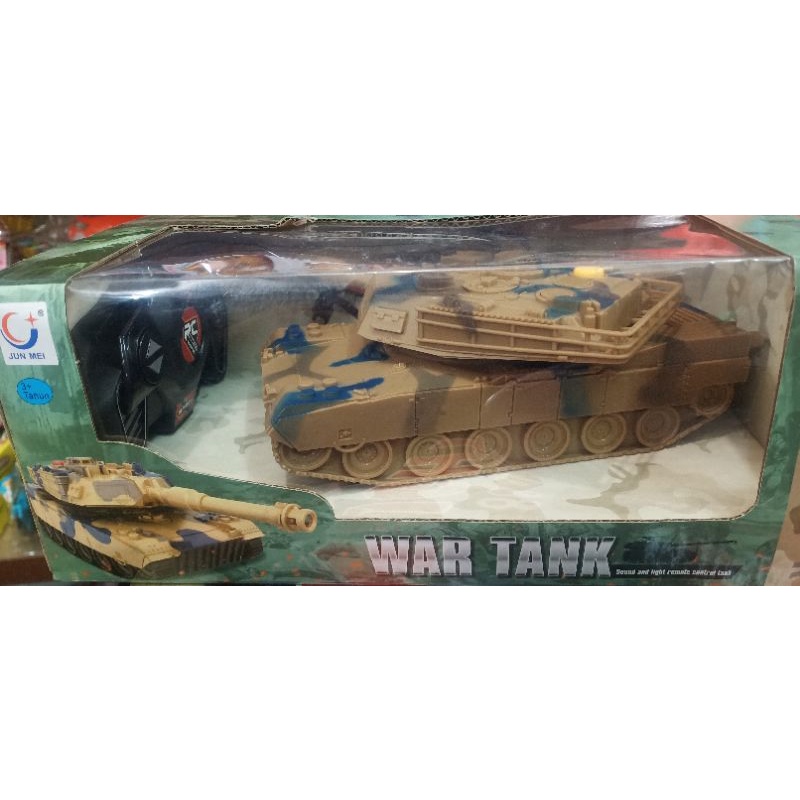 mainan anak mobil tank pakai remot ada  suara dan lampu