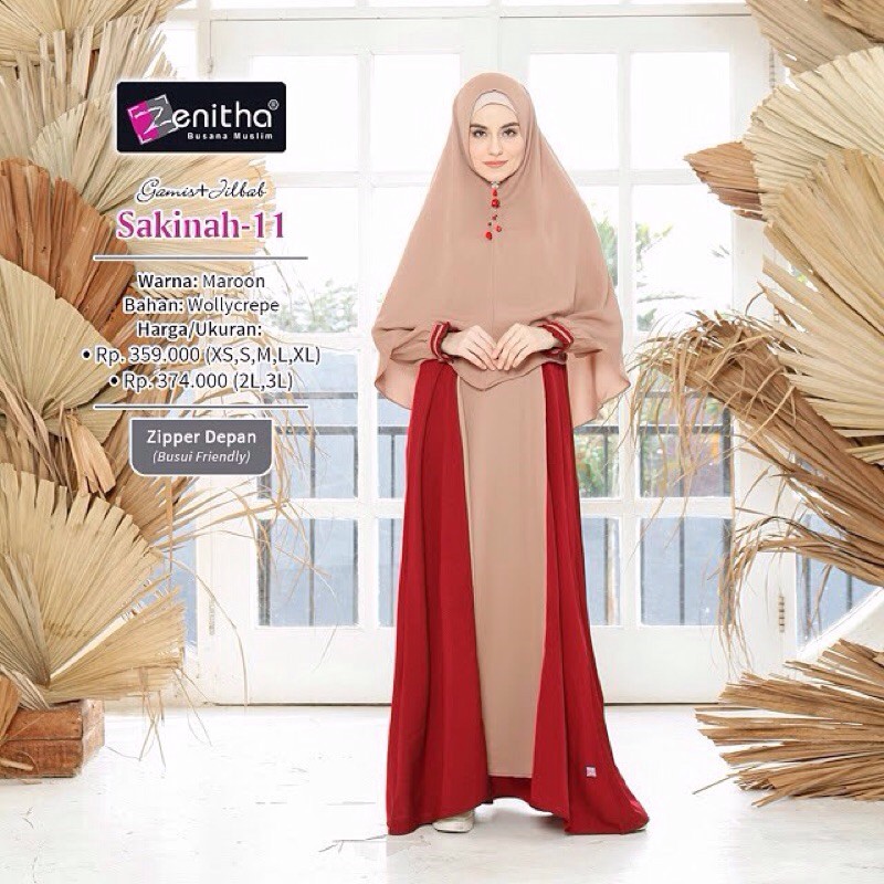 ZENITHA Sarimbit Baju Gamis Wanita 1 Set Gamis + hijab