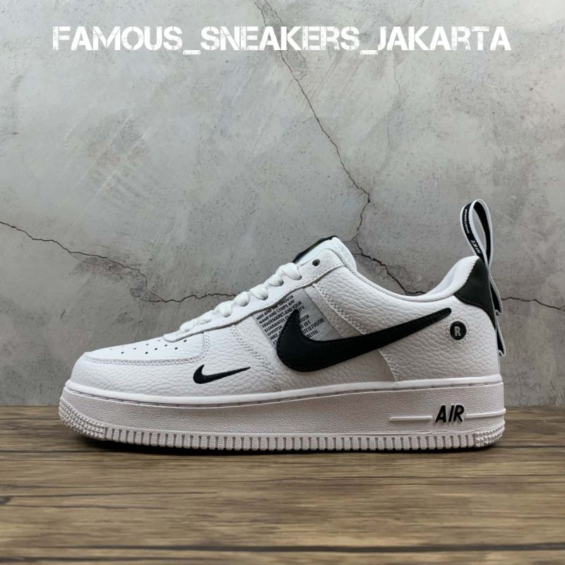nike air force 1 low utility white black premium original