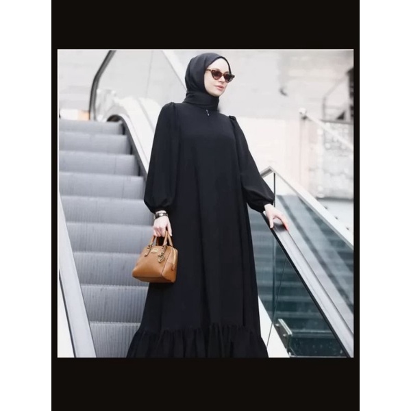 GAMIS WANITA TERBARU 2023 KEKINIAN VIRALGAMIS WANITA SYAR'I GAMIS AMORA BLACK  GAMIS WANITA KEKINIAN GAMIS WANITA MUSLIM GAMIS WANITA JUMBO GAMIS WANITA LENGAN PANJANG GAMIS SIZE S M L XL XXL