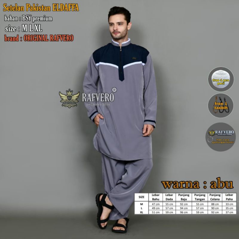 B.R.S Store ~ Stelan Qurta Pakistan Pria Dewasa El - Daffa • Koko Qurta Pakistan Original Rafvero • 