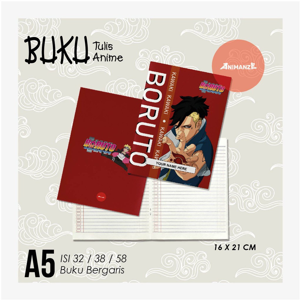 BUKU CATATAN ANIME BORUTO ( min.beli 2 pcs ) BUKU TULIS SEKOLAH / BUKU BERGAMBAR ANIME