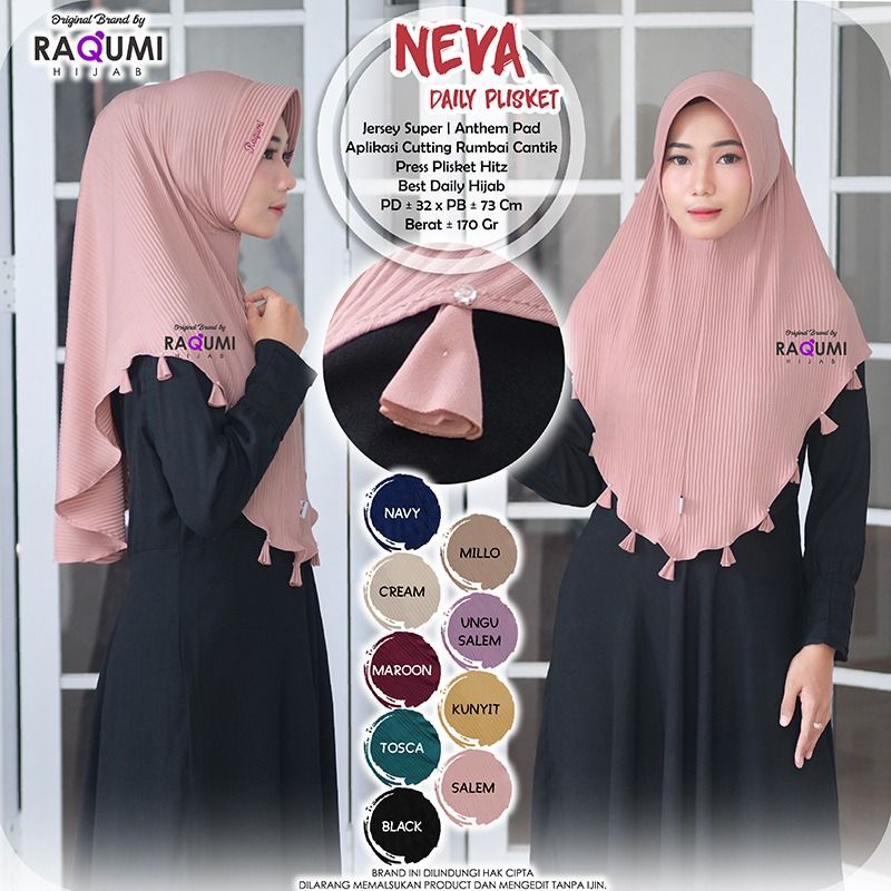 NEVA ORIGINAL RAQUMI HIJAB | NEW HIJAB RAQUMI | NEW RAQUMI | PLISKET RAQUMI
