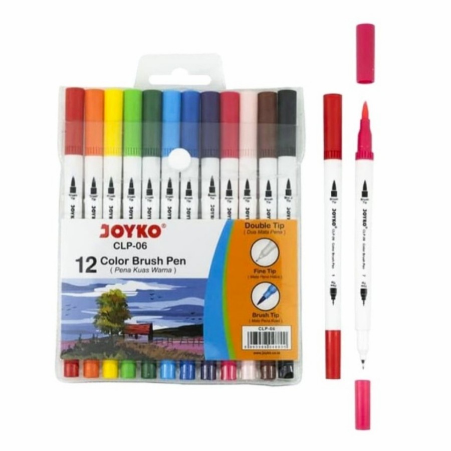 

Brush Pen Double Tip Pen Set 12 Colours JOYKO CLP-06