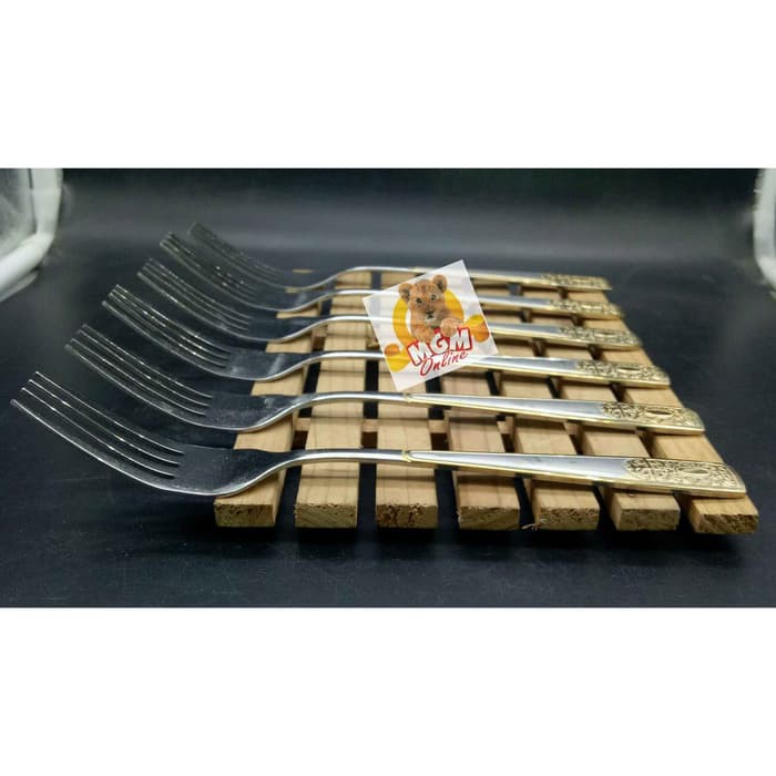 Classic Batik - Garpu Makan lis Emas Gold Dinner fork Gold garpu