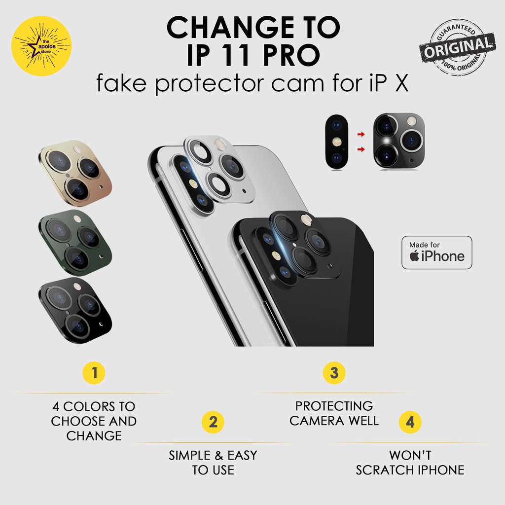 FAKE Camera iPhone 11 Pro Protector Pelindung Kamera iPhone X XS MAX