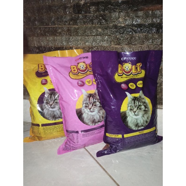 Bolt Cat Repack 1kg Kitten &amp; 800gr Adult All Variant -  makanan kucing bolt dry catfood