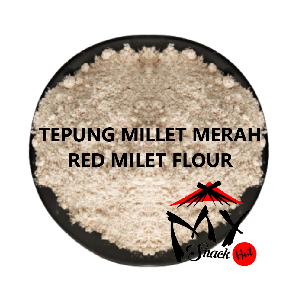 TEPUNG MILET MERAH 100GR - BUBUK JEWAWUT ABANG ORGANIK MURNI - ORGANIC RED MILLET BAKING FLOUR POWDER